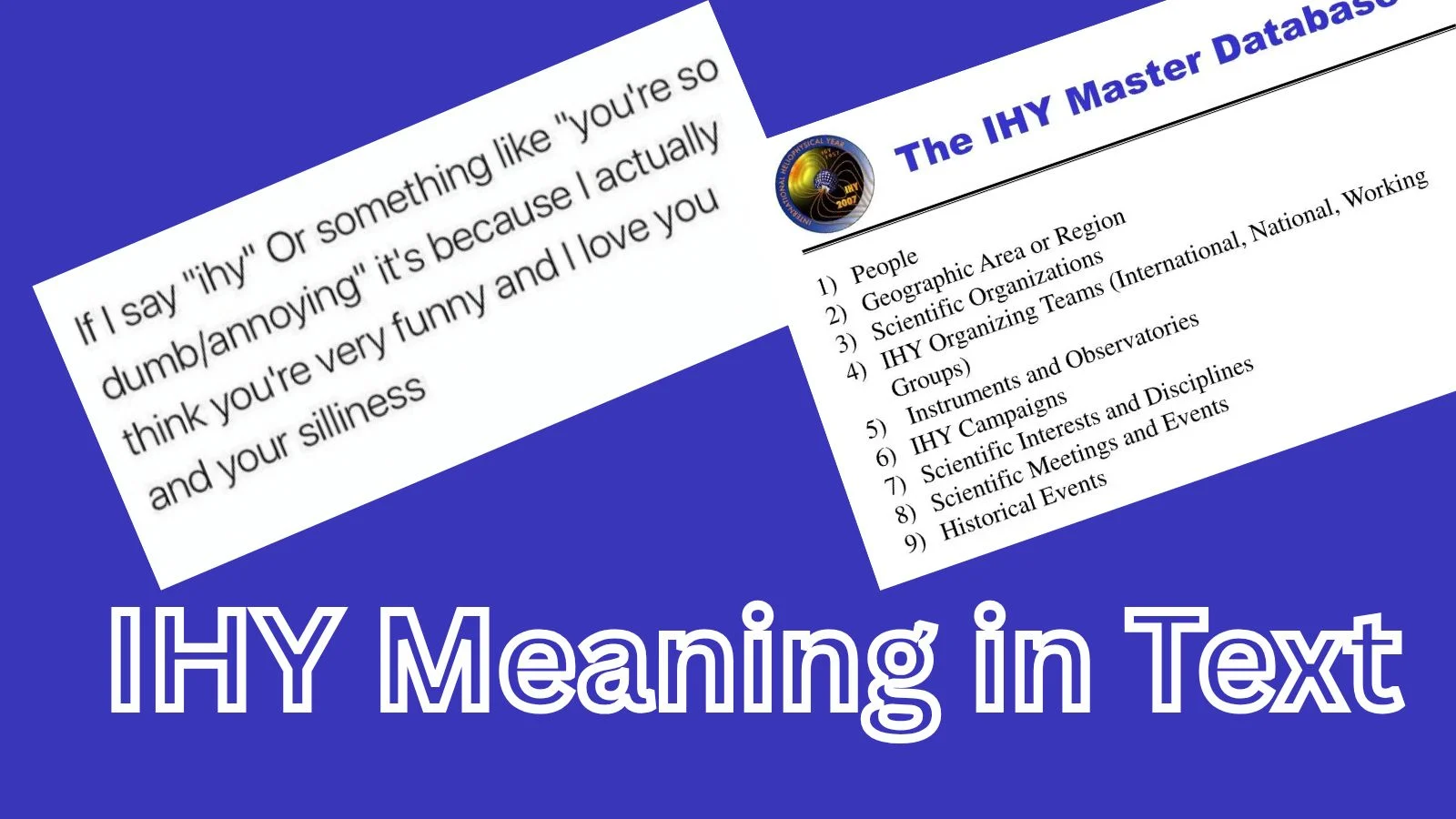 ihy meaning in text