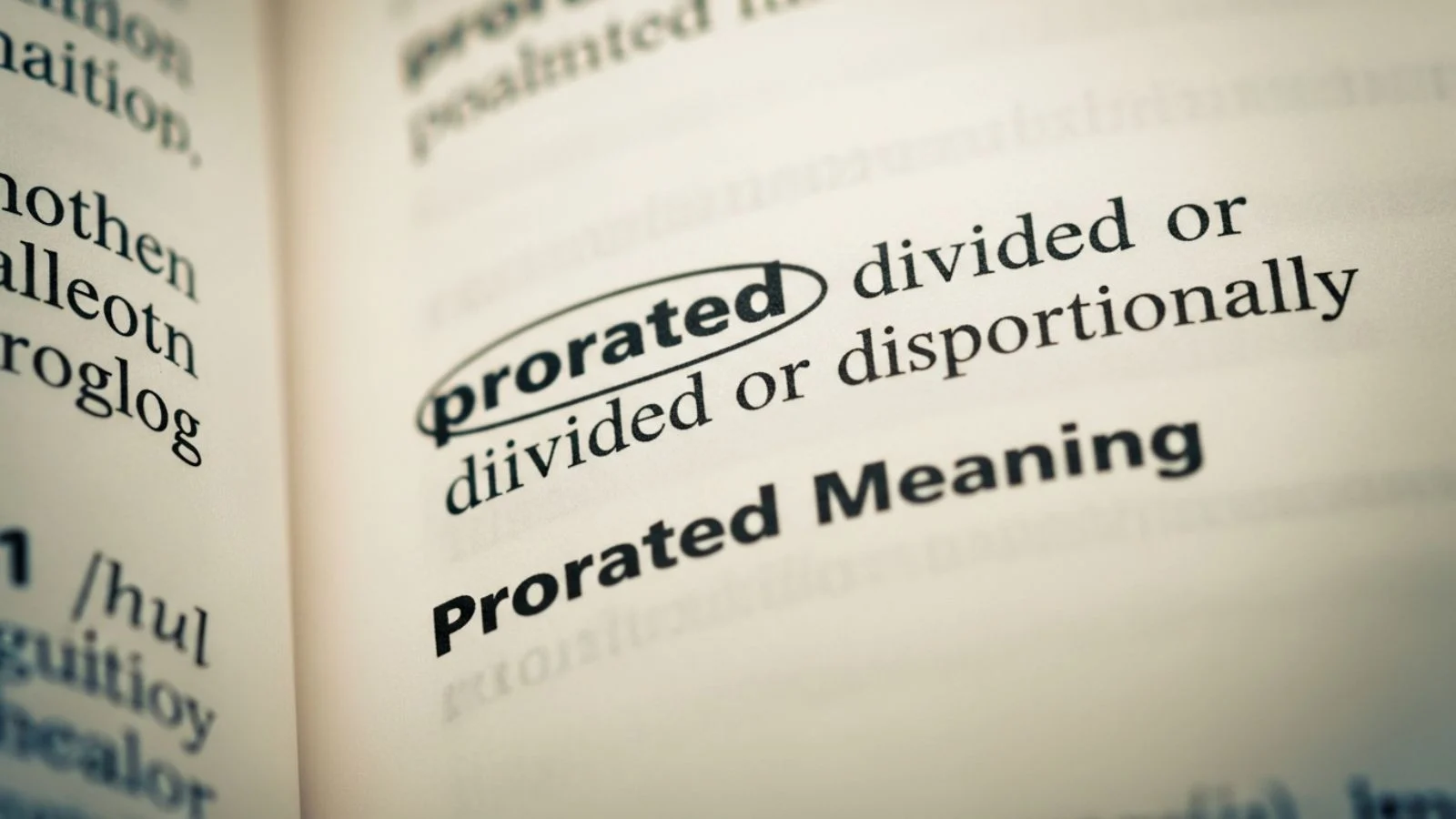 prorated meaning
